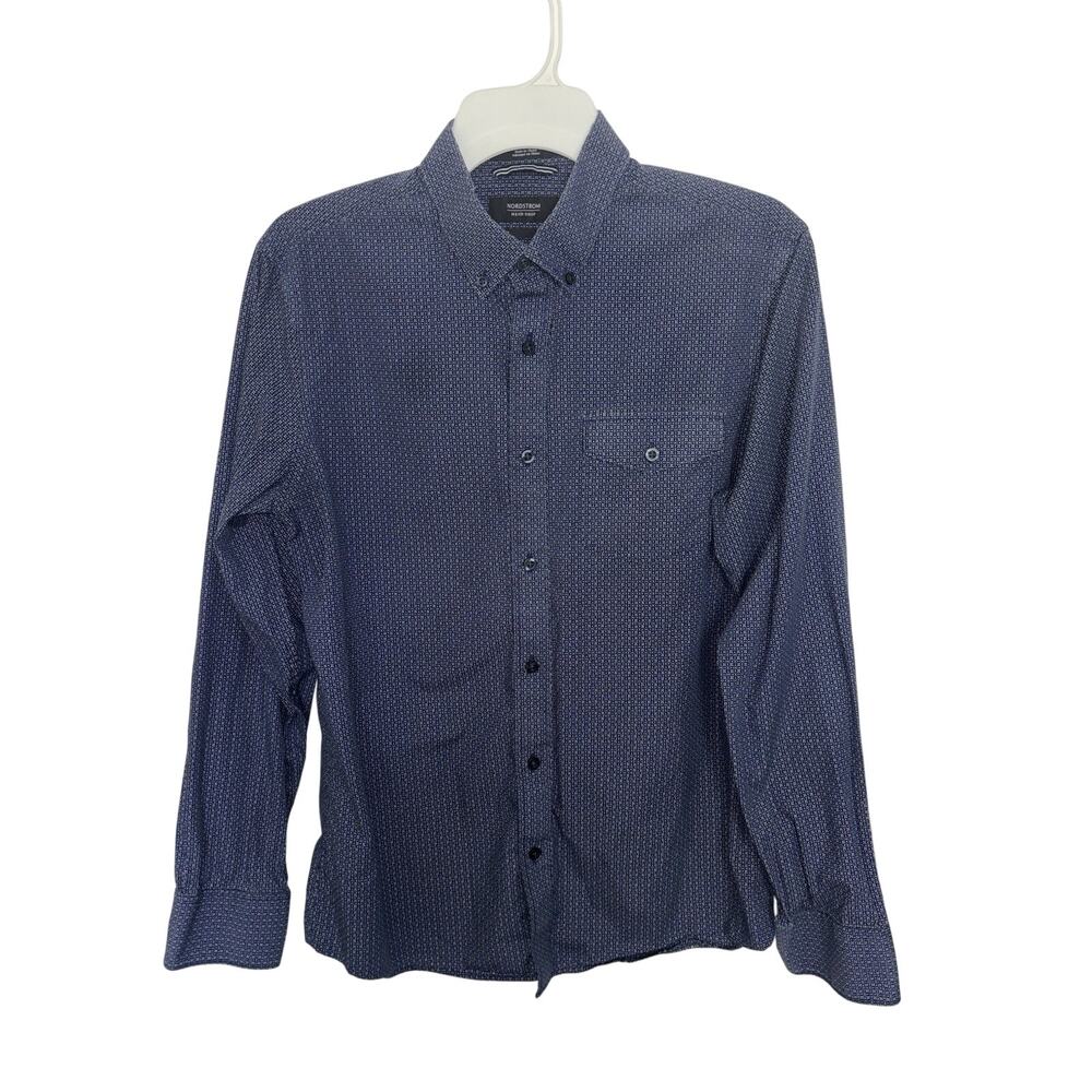 Nordstrom Men’s Shop Geometric Foulard Print Button Down Slim Fit Shirt M